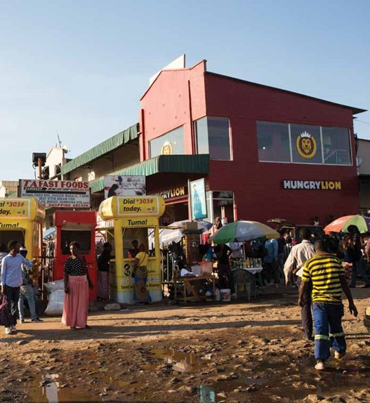 A Hungry Lion fast food outlet in an African city