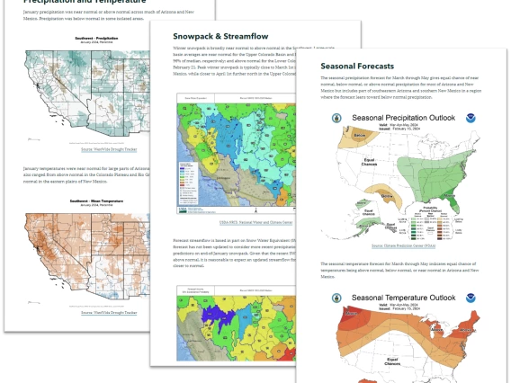 Example Pages of the Southwest Climate Outlook