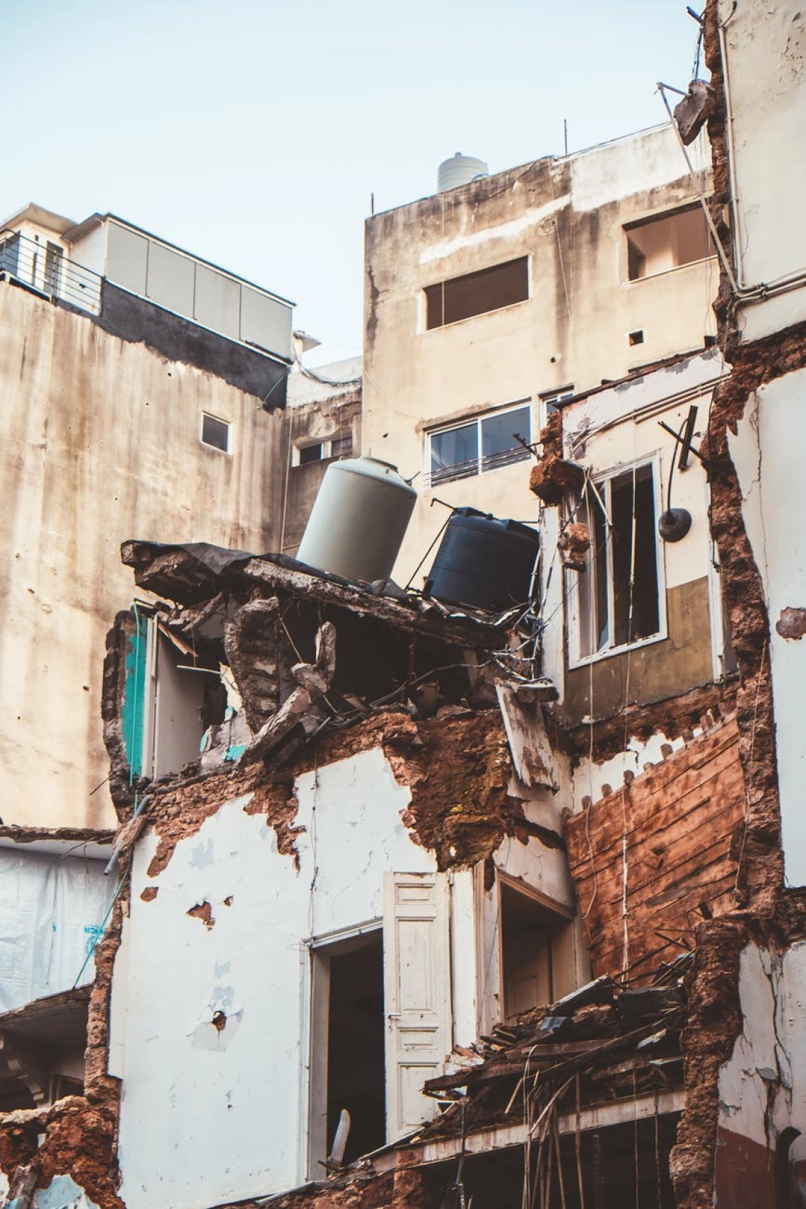 Post-explosion damage in Beirut