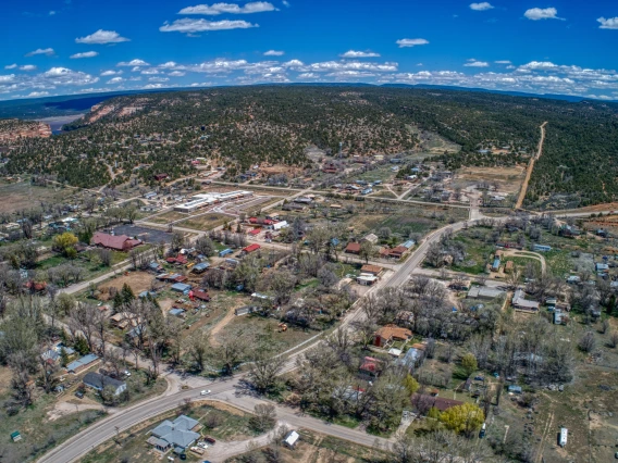 rural community in Arizona, arial view