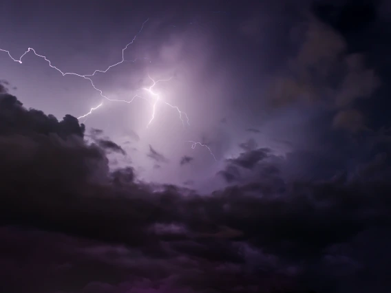 thunderstorm clouds and lightening