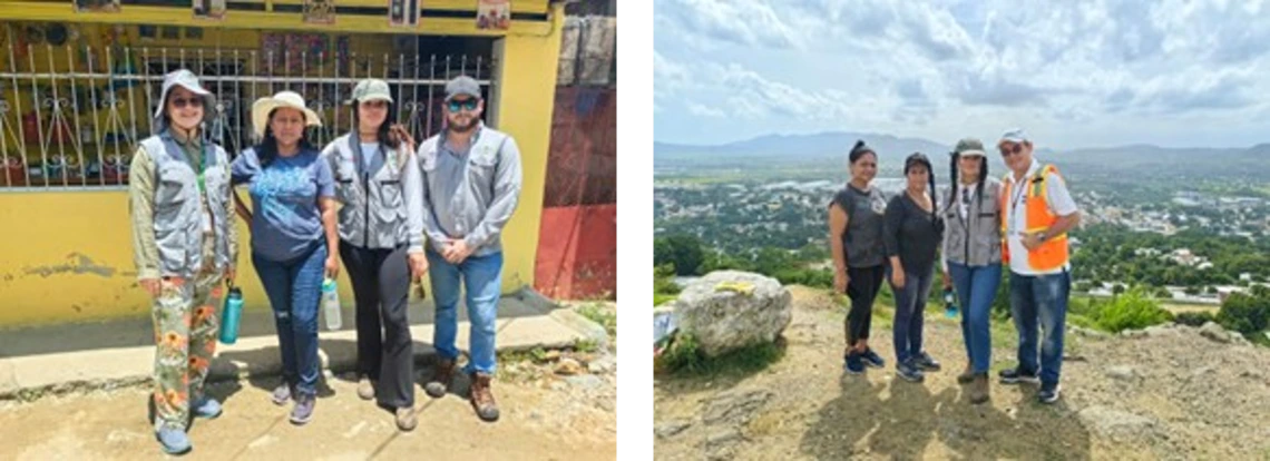 Visits with local residents in flood-vulnerable neighborhoods, San Pedro Sula (left) and Villanueva (right), Honduras.